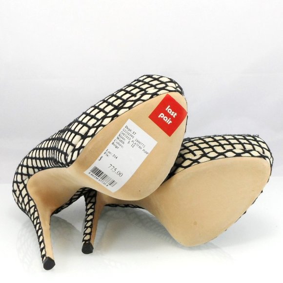 NIB$775 Giuseppe Zanotti Sharon Checked Platform Peep Toe Pump Heels 39 8 8.5 - Picture 12 of 16